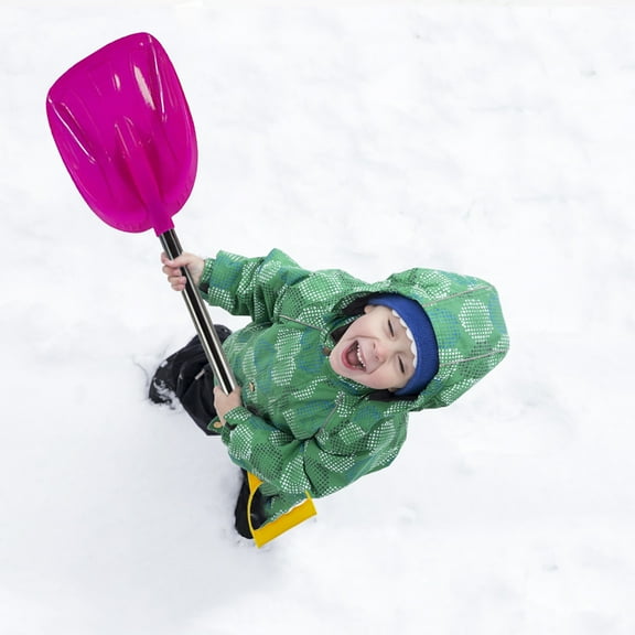 Kids Winter Snow Shovel, Detachable Three-Part Rose Red & Green Kids Snow Shovel, Adjustable 23.22 inch with D-Grip Handle,Winter Toys Gifts for Boys Girls Playing