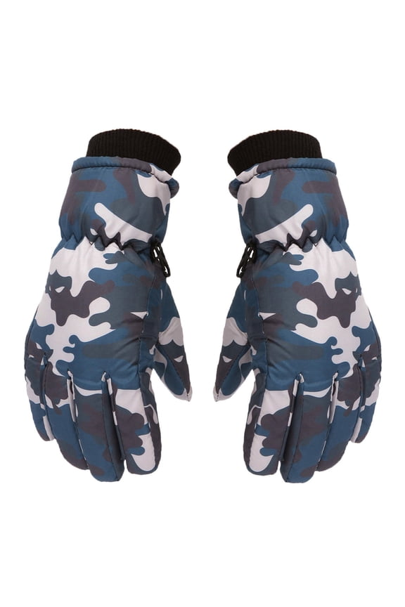 Kids Winter Snow Ski Gloves Camo Gloves Waterproof Snowboard Mittens Snow Gloves for Boys Girls