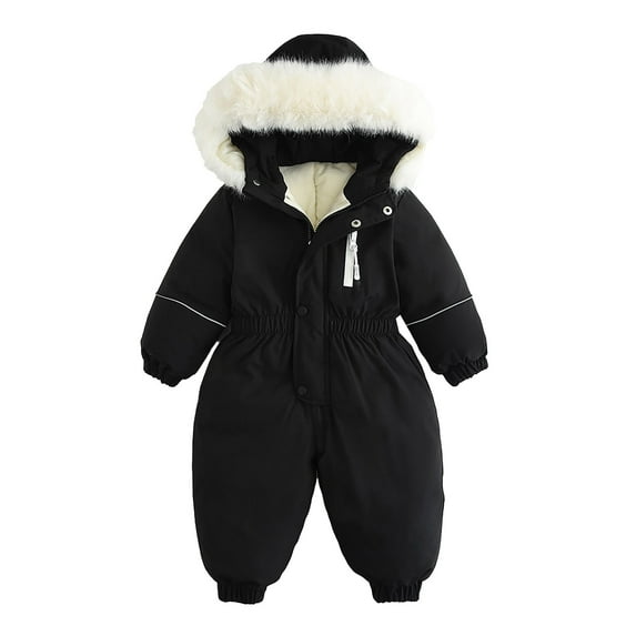 Kids Winter Overalls Ski Suits Boys Girls Fashion Solid Color Keep Warm Thickening Warm Outdoor Hooded Jumpsuit Waterproof Windproof Jackets Coats