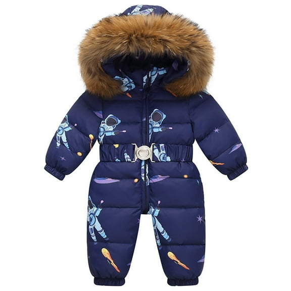 Kids Winter Snowsuit Coat Winter European And Childrens Down Jackets Outdoor Skiing Jackets And Thick Jumpsuits for Boys Girls And Babies Waterproof Windproof Winter Warm Outdoor Jackets Coats