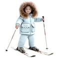 thumbnail image 1 of Kids Winter Snowsuit Insulated Two Piece Warm Outdoor Gear For Girls And Boys Cold Weather 4-Light Blue 90, 1 of 5