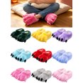thumbnail image 1 of Kids Winter Solid Color Thickened Fleece Claw Slippers, 1 of 7