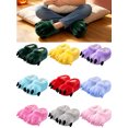 thumbnail image 1 of Kids Winter Solid Color Thickened Fleece House Slippers Claw, 1 of 7