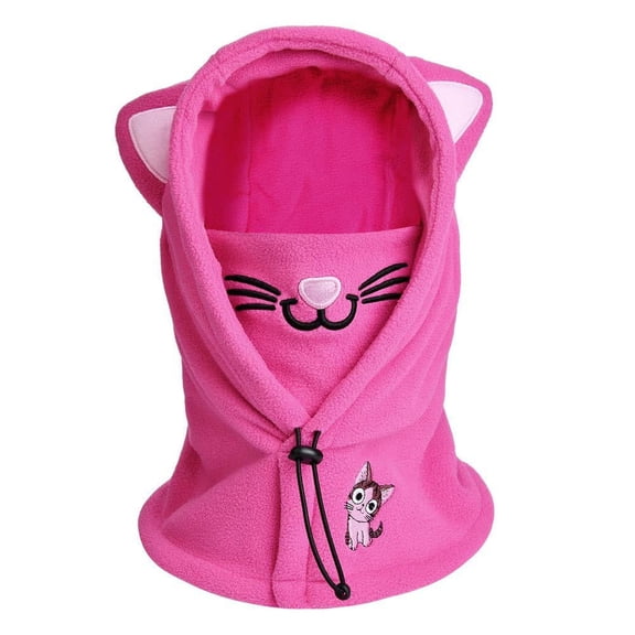 Kids Winter Thermal Fleece Balaclava, Novelty Animal Face Cover Ski Mask, Multifunctional Windproof Adjustable Warm Fleece Hat Cap Hood Neck Warmer Scarf for Boys Girls Cycling Outdoor Sports