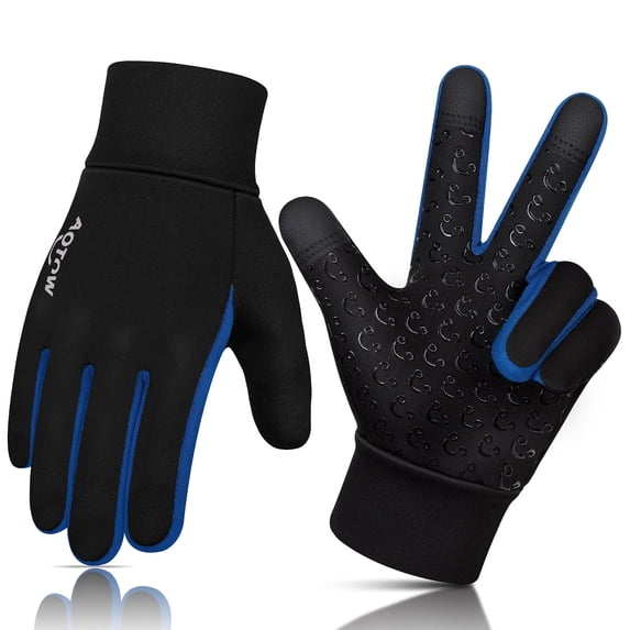 Vbiger Kids Winter Touchscreen Sports Gloves - for Boys Girls Outdoor Running Cycling Gloves Anti-slip Warm Touch Screen Gloves, 10-12 Years Old, XL