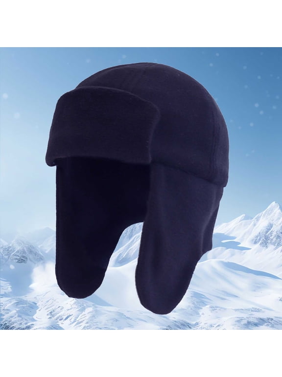 Kids Winter Trapper Hat Fleece Lined Windproof Ski Cap With Ear Flaps For Toddler Boys One Size