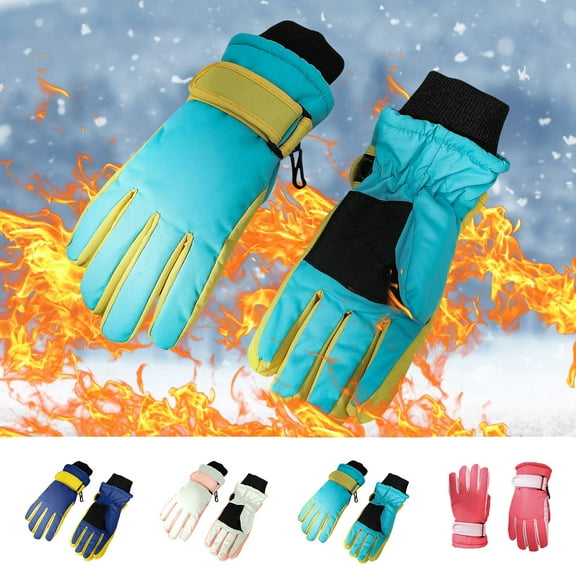 Kids Winter Warm Gloves 3-15Years Toddler Kids Boys Girls Gloves Winter Outdoor Windproof Warm Lock Temperature Ski Gloves