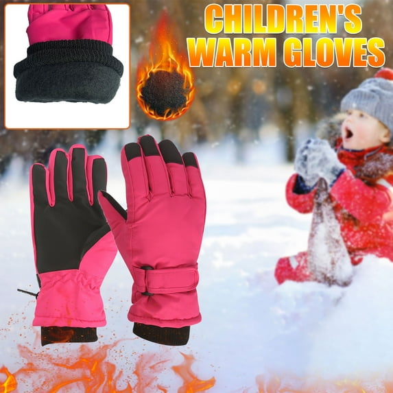 Kids Winter Warm Gloves Waterproof 7-12Years Winter Gloves for Kids Boys Girls Snow Windproof Mittens Outdoor Sports Skiing Clearance Deals