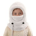 thumbnail image 1 of Kids Winter Warm Hat with Ear and Neck Gaiter Thermal for Cold Weather Outdoor Activities Skiing Cycling,Color:White, 1 of 6