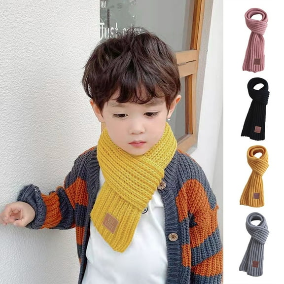 Kids Winter Warm Knit Scarves Warm Scarf Neck Warmer for Toddlers Boys Girls