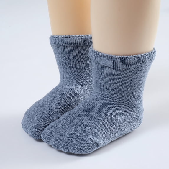 Kids Winter Warm Long Toddlers Children Floor Socks for Baby Boys Girls Soft Breathable Navy 0-12 Months