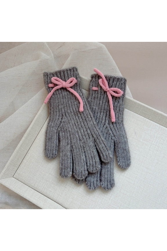 Kids Winter Warm Magic Gloves, Stretchy Thermal Touch Screen Full Finger Knitted Gloves Mittens Boys Girls Children, Winter Fit Daily Wearing Gray 5-12Years