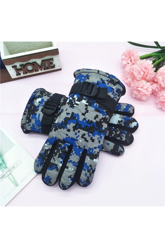 Kids Winter Warm Windproof Ski Gloves Lined Waterproof Cold Weather Snow Gloves for Boys Girls Ages 8-12 Years