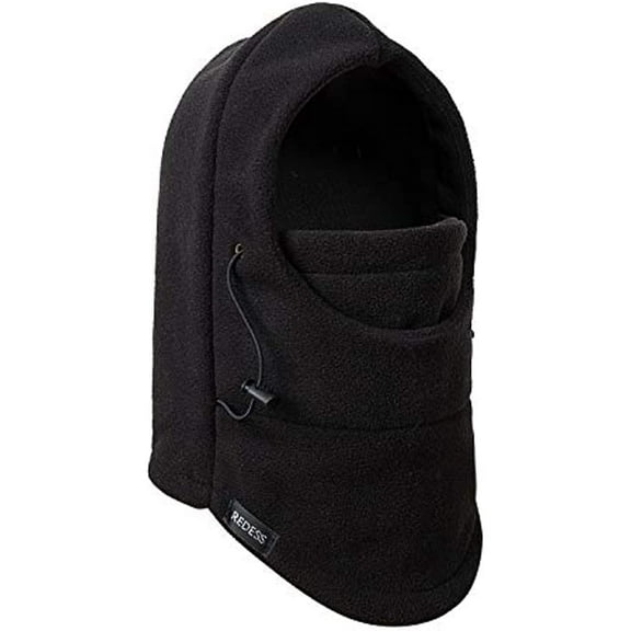 REDESS Kids Winter Windproof Hat, Unisex Children Heavyweight Balaclava, Thick Warm Fleece Face Cover for Kids,Black