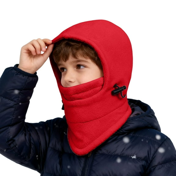 Kids Winter Windproof Thermal Lined Full-Head Balaclava Hood for Outdoor Sports, Skiing, Cycling, Motorcycle Riding – Fleece-Lined, Adjustable Cold Weather Face Cover for Boys and Girls
