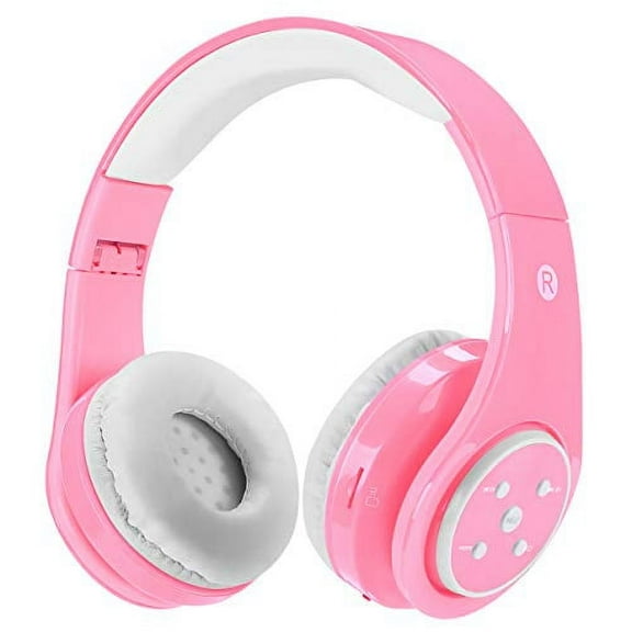 Kids Wireless Bluetooth Headphones Volume Limited 85db Stereo Sound Over-Ear Foldable Lightweight Children Headphones with Mic SD Card Slot up to 6-8 Hours Play time for Boys Girls Adults (P