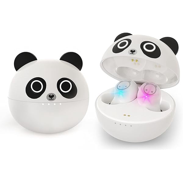 Kids Wireless Earbuds Cute Panda Bluetooth Earbuds with mic Charging Case 36H Playtime 3D Stereo Headphones IPX6 Waterproof Sport in-Ear Headphones for Kids Adult