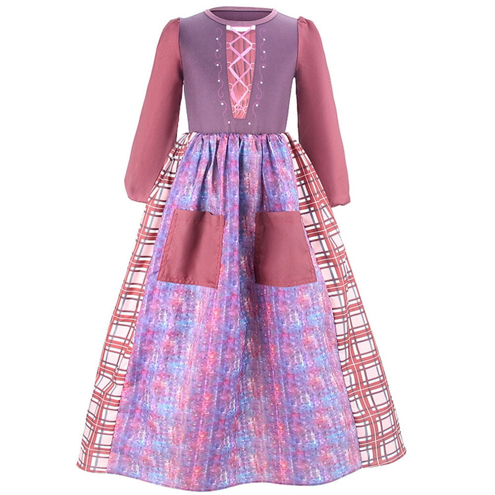 Kids Witch Costume Halloween Sanderson Sister Cosplay Robe Dress Outfit ...