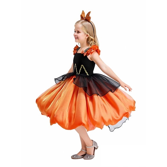 Kids Witch Girl Outfit Tutu Mesh Dress Halloween Dress Outfit Girls Halloween Outfit Halloween Outfit Dress Up 4-5 Years