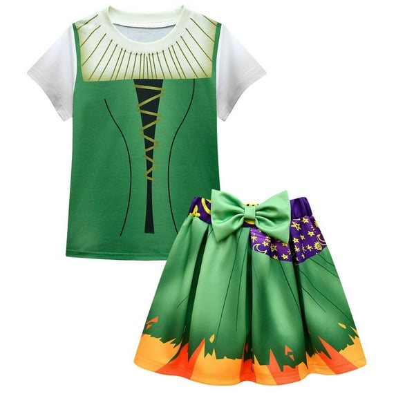 Kids Witch Halloween Costumes Skirt Set Sanderson Sisters Halloween Cosplay Outfits