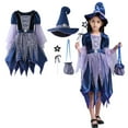 thumbnail image 1 of Kids Witch Outfit For Girls Tulle Dress Girl Lovely Princess Bubble Sleeve Halloween Outfits for Kids 8-10 Years Kids Girls Halloween Dress, 1 of 9