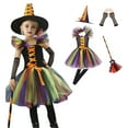 thumbnail image 1 of Kids Witch Outfit For Girls Tulle Dress for Girls Halloween Cosplay Black Tulle Dress Halloween Outfits 5-6 Years Halloween Outfit Dress Up, 1 of 4
