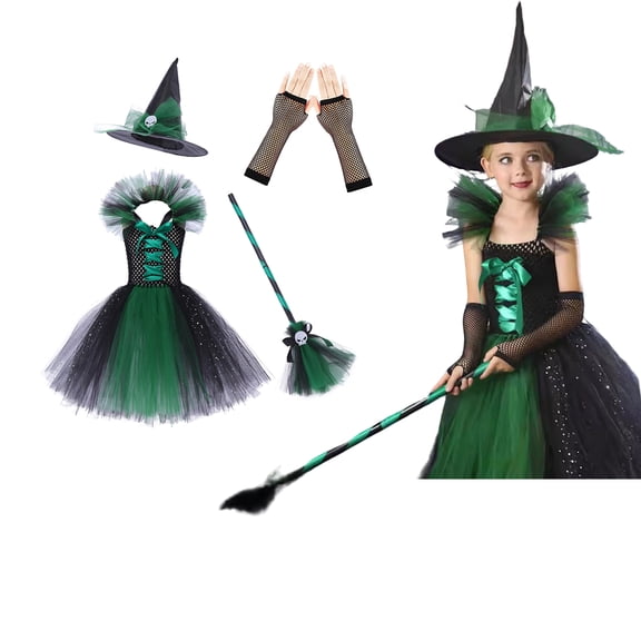 Kids Witch Outfit Girls Tutu Dress Outfit Party Clothes Set Halloween Outfits Halloween Outfit Dress Up 6-7 Years