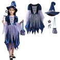thumbnail image 1 of Kids Witch Outfit Tulle Dress Girls Party Clothes Set Halloween Outfits for Kids 7-8 Years Halloween Outfit Dress Up, 1 of 9