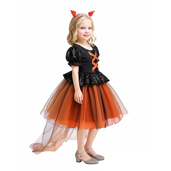 Kids Witch Outfit Tutu Dress Halloween Outfit Outfit Girls Halloween Outfit Children Girls Dress 5-6 Years