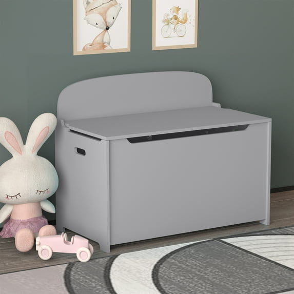 ARCTICSCORPION Wooden Child's Toy Storage Chest, Gray