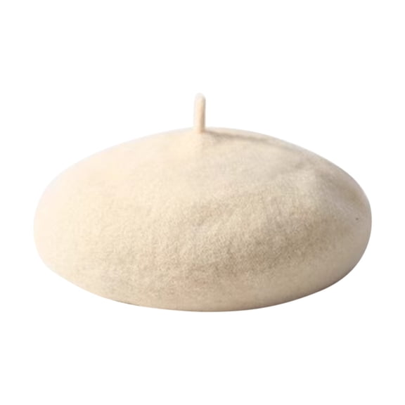 Kids Wool Beret Hat for Autumn Winter Season Soft Warm Solid Pumpkin Cap with Comfortable Stretch Fit for Girls and Boys