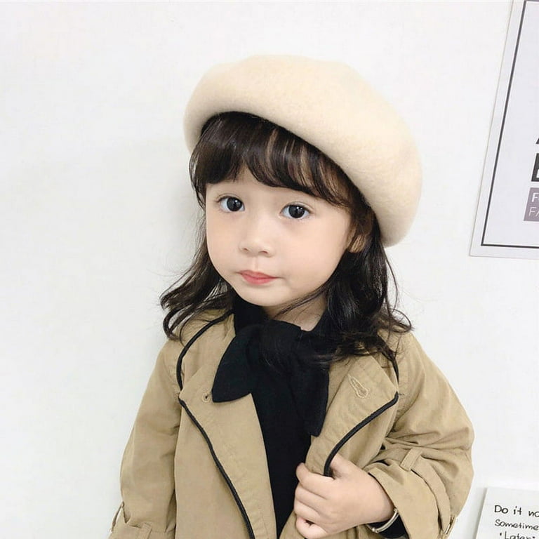Kids Wool French Beret Little Girls Artist Beret Hat