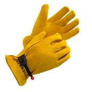 FEISHDEK Kids Work Gloves, Extra Soft Deerskin Suede Durable Flexible Toddler Youth Leather Gloves for Yard Work, Working, Gardening (Medium, Age 5-7)