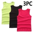 thumbnail image 1 of Kids Workout Tank Tops + Girls Undershirts 3 Pack Toddler Girl Sleeveless Summer Tops, Dance Tank Tops for Gymnastics Workout Running Sports Yoga Athletic Tanks New Navy 2T, 1 of 4