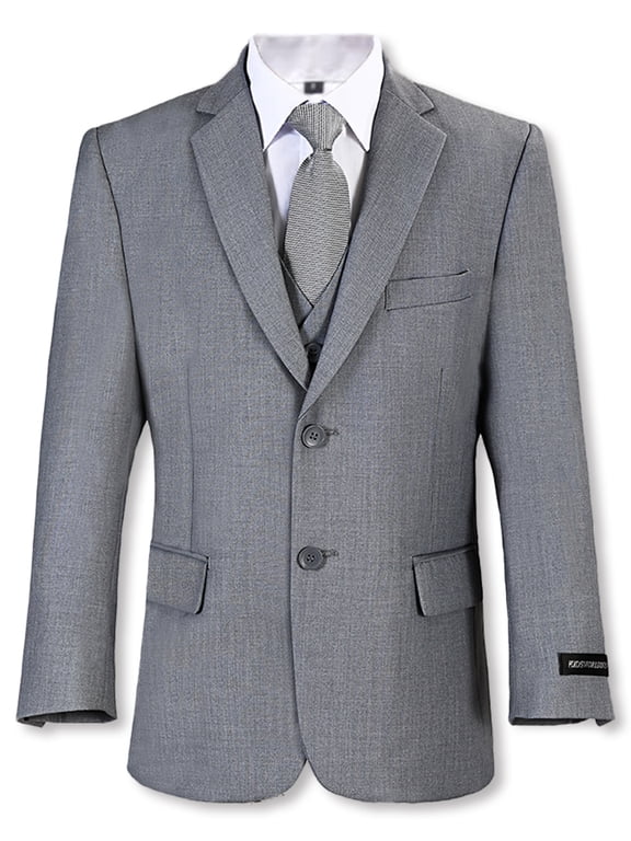 Big Boys' 5-Piece Basic Suit Pants Set Color: light gray Size: 20 husky