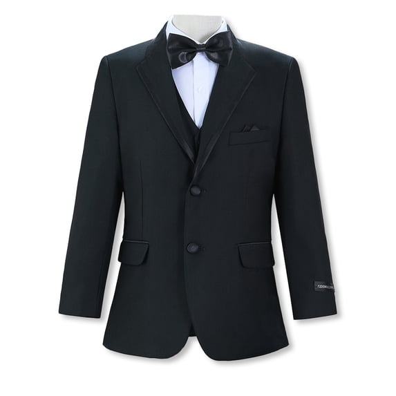 Kids World Big Boys' “Best-Dressed” 5-Piece Tuxedo Suit Color: black Size: 14