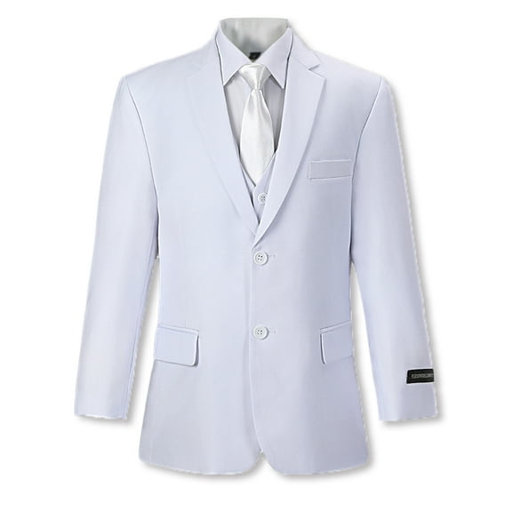 Kids World Big Boys' "Floe" 5-Piece Suit (Sizes 8 - 20) - white, 14 (Big Boys)