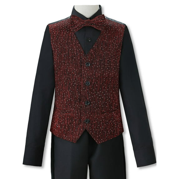 Kids World Boys' 4-Piece Vest Suit Color: burgundy Size: 18
