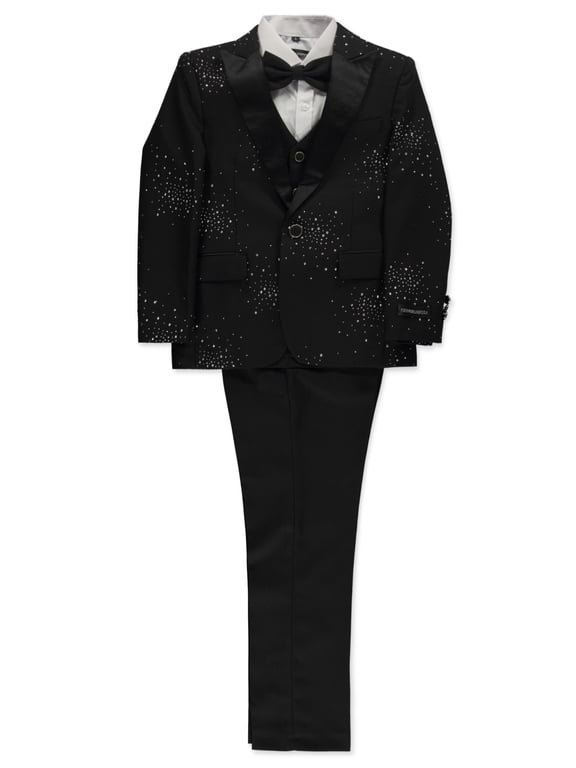 Boys' 5-Piece Rhinestone Suit Color: black Size: 8