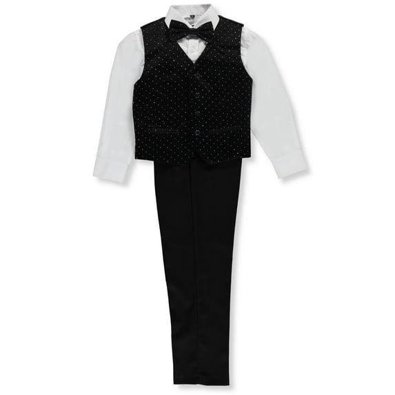 Kids World Boys’ 5-Piece Suit Tuxedo Color: black Size: 8