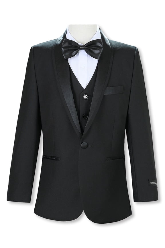 Boys' 5-Piece Suit Tuxedo - black, 5 (Little Boys)