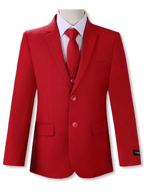 Boys' 5-Piece Suit - red, 10 (Big Boys)