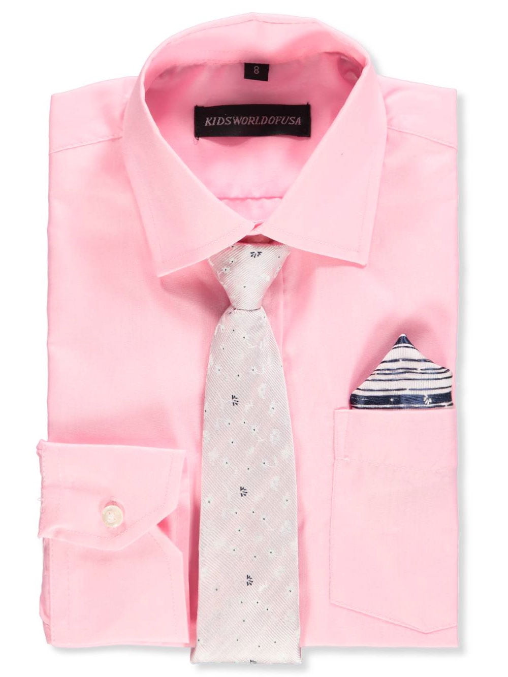 Tie Boys Pink Dress Shirt Boys Premium Light Pink Long Sleeves