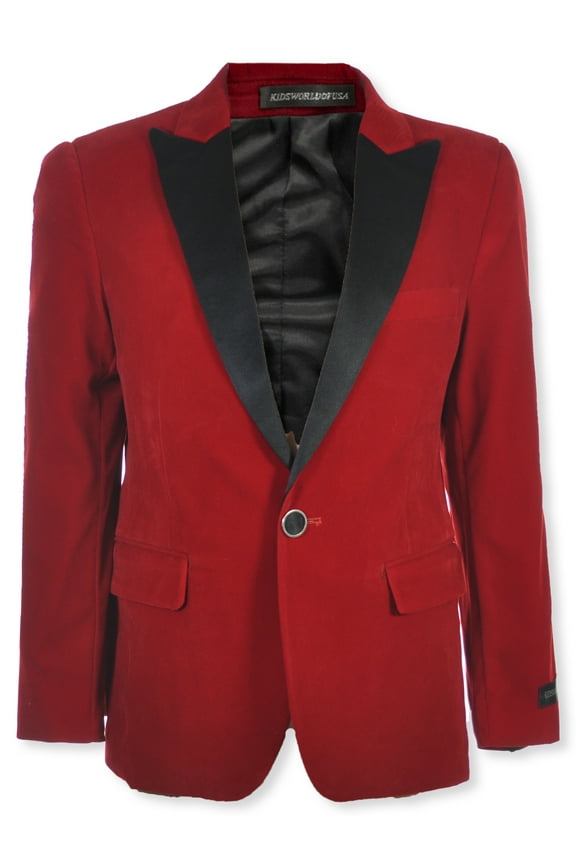 Boys' Velvet Blazer Color: red Size: 4