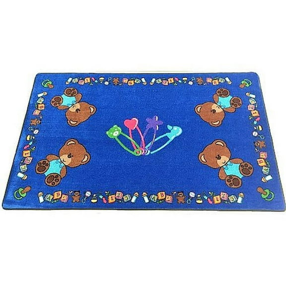 Kids World Carpets Machine-tufted Nylon 'Baby Bears' Area Rug (8' x 12') - EXACT SIZE - EXACT SIZE