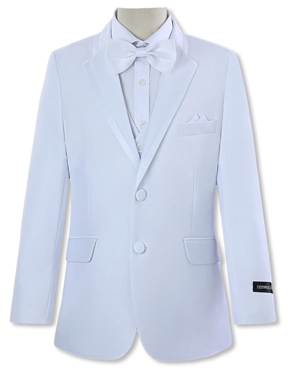 Big Boys' 5-Piece Tuxedo Suit Color: white Size: 3t
