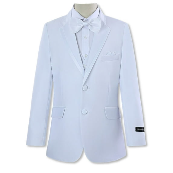 Kids World Big Boys' 5-Piece Tuxedo Suit - white, 3t (Toddler)
