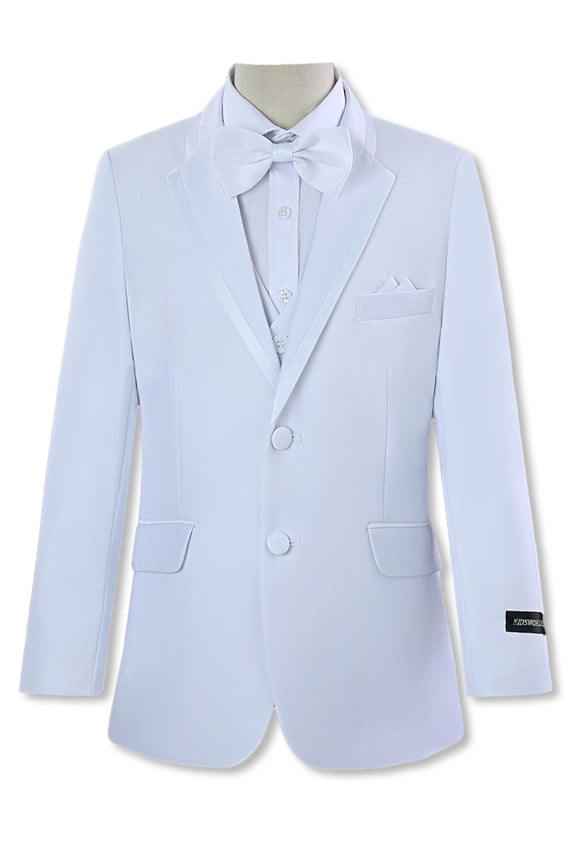 Big Boys' 5-Piece Tuxedo Suit - white, 3t (Toddler)
