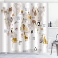 thumbnail image 1 of Kids World Map Shower Curtain,Animal Map Educational Geography Learning Tool Shower Curtains for Bathroom Cartoon Funny Waterproof Fabric Bathroom Curtains with Plastic Hooks-72"W x 72"L (Pack of 1), 1 of 7