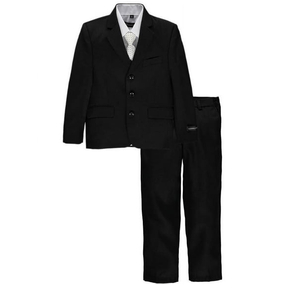 Kids World Of USA Boys 8-20 5-Piece Suit (Black 8)
